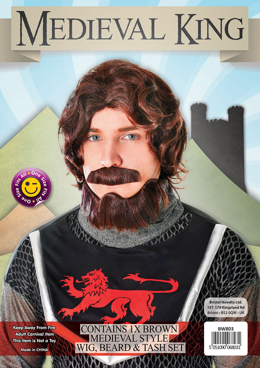 Medieval King Wig + Beard & Tash